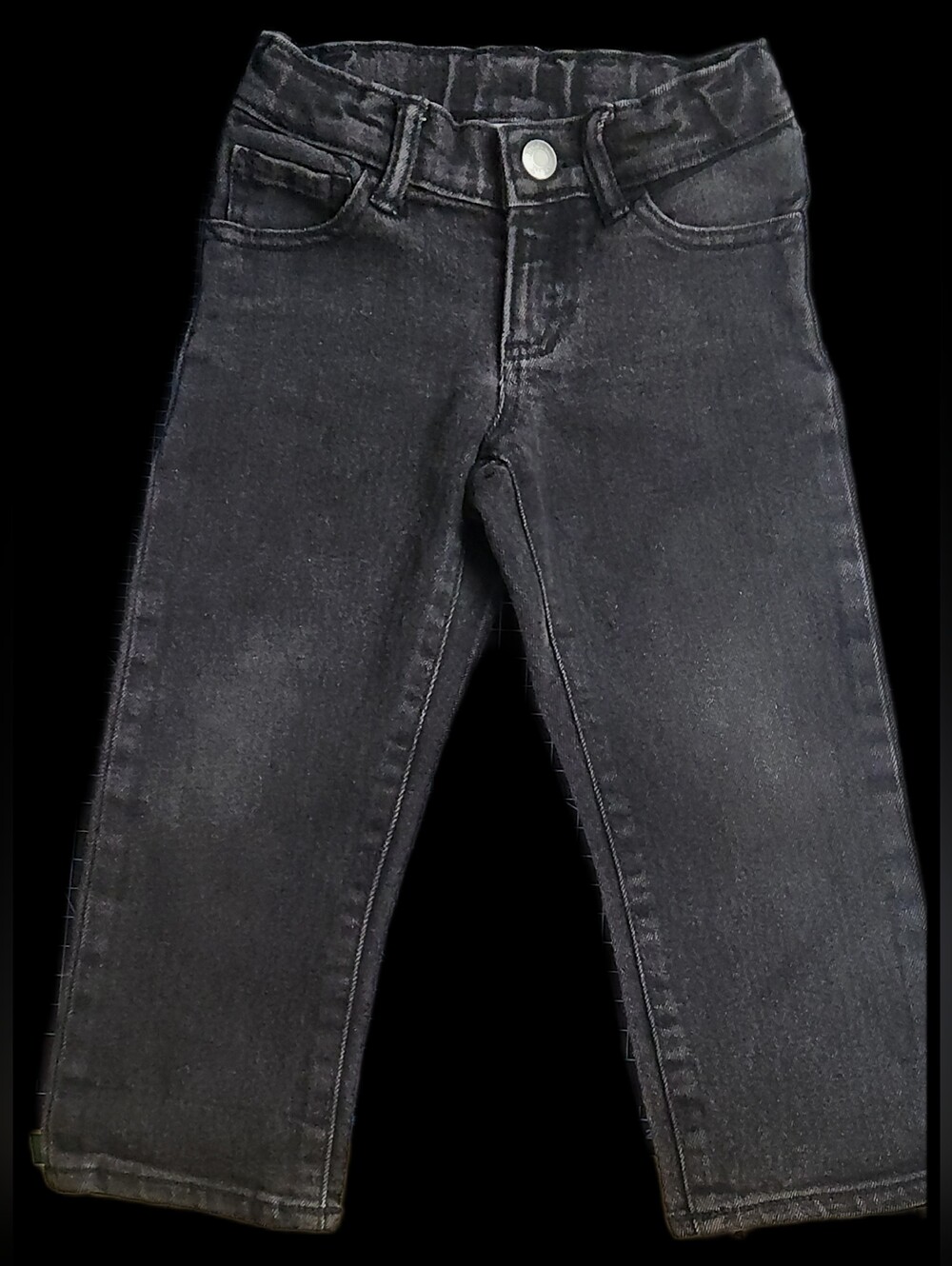 #KC004 Kids Black Straight-Leg Jeans
